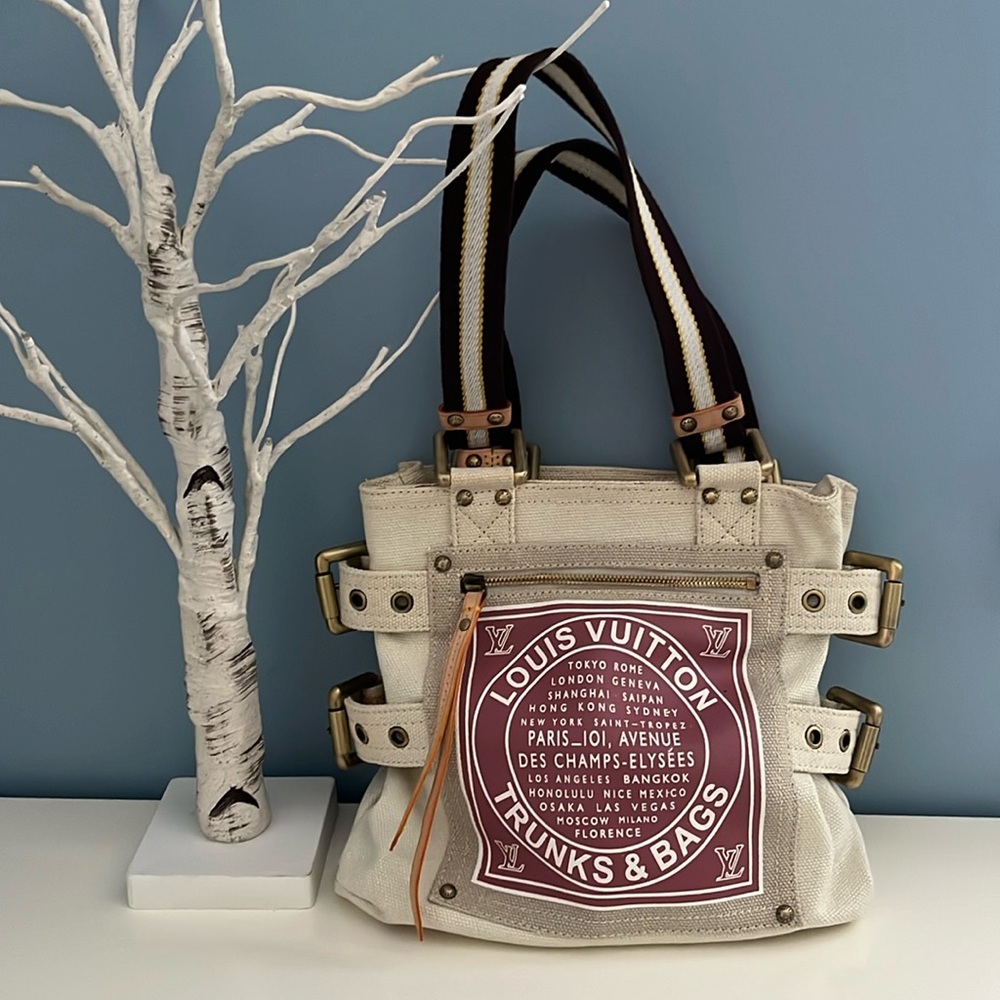 Vintage Louis Vuitton Cruise Line Globe Shopper Cotton Canvas Tote
